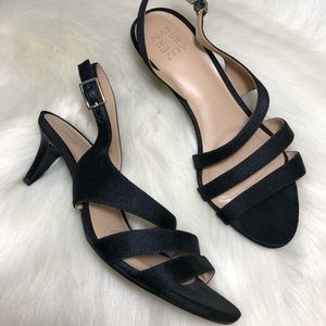 Naturalizer Black Strappy Heels Sandals